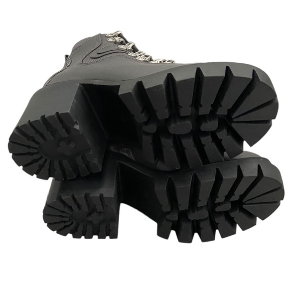 New Jeffrey Campbell Road Rage Lace-up Heeled Boots Dark Gray size 8M - Picture 9 of 10